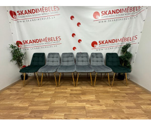 Virtuvės kėdės Pearl (Velveta) iš ekspozicijos (5gb pilkos, 2gb žalios)